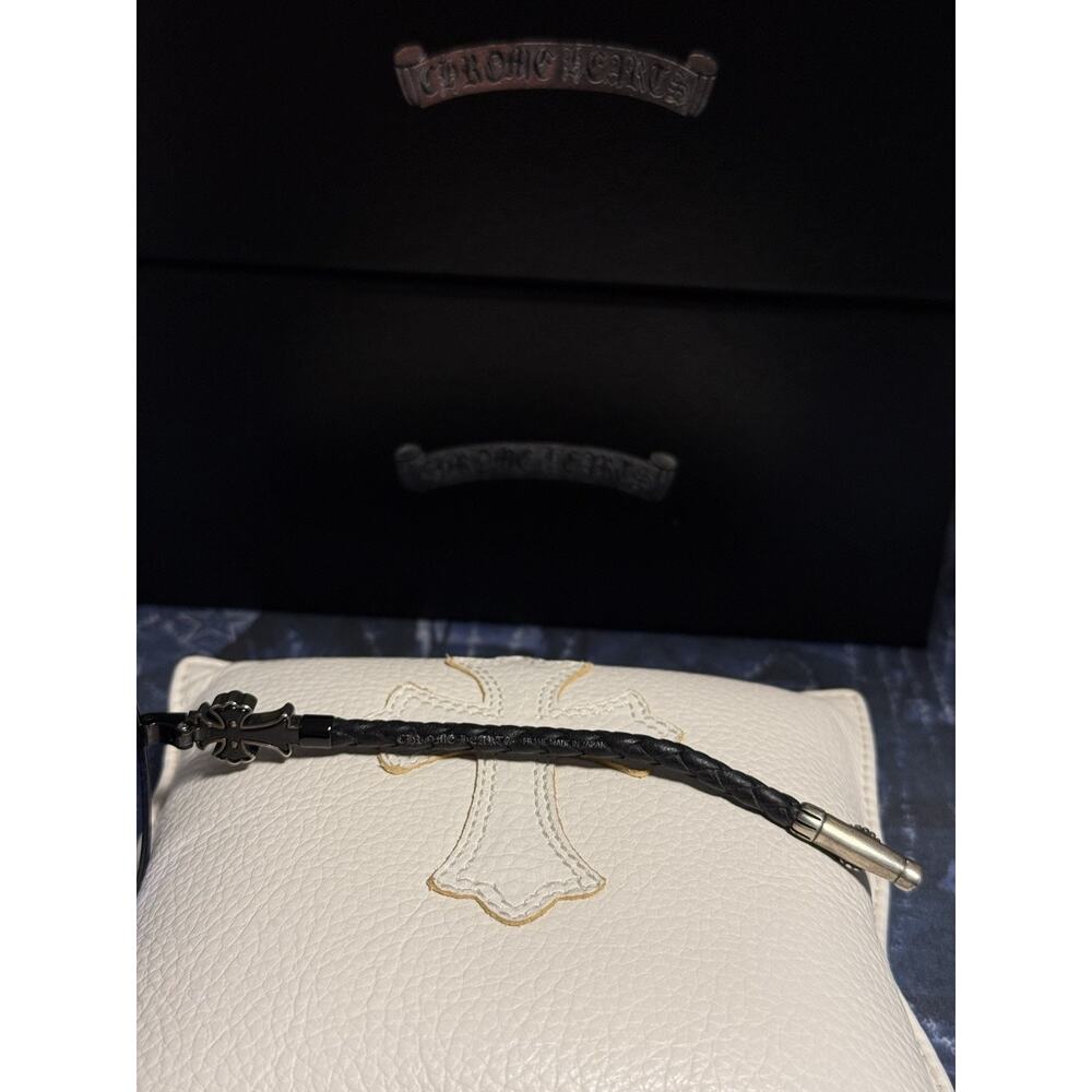 Chrome Hearts Sunglasses Quim SS BML 65-13 126 Silver Black Leather Cross Sun - Picture 5 of 9